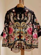 Heavy Embroidery Satin Silk Coat