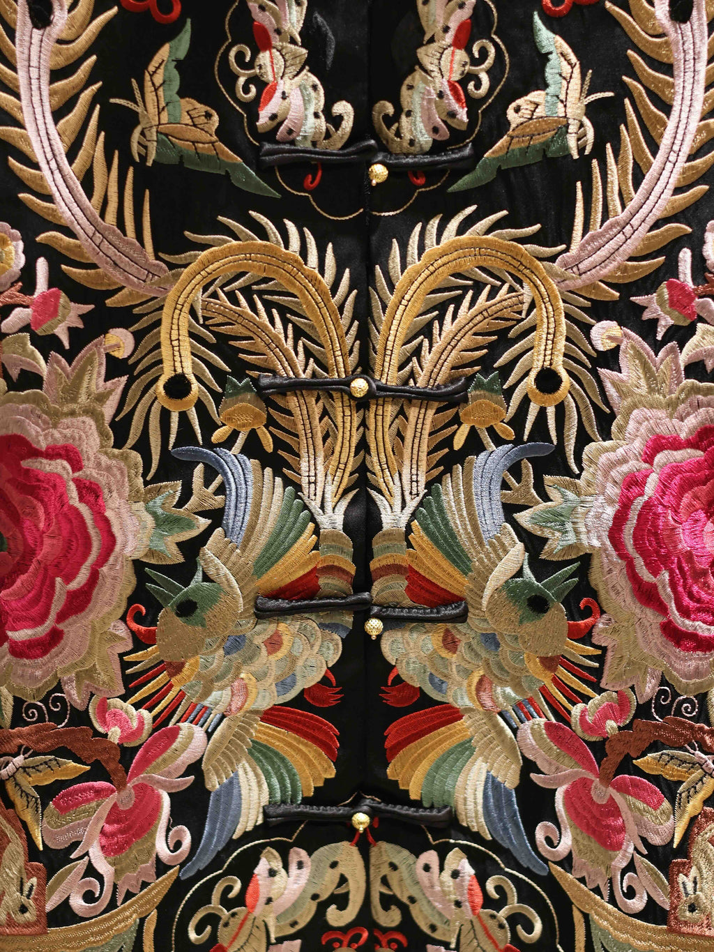 Heavy Embroidery Satin Silk Coat