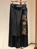 Exclusive Designer Collection, Floral Embroidery, Xiangyunsha Silk Pants