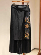 Exclusive Designer Collection, Floral Embroidery, Xiangyunsha Silk Pants